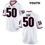 Youth Georgia Bulldogs NCAA #50 Trevor Lowe Nike Stitched White Authentic College Football Jersey MEY4554AK